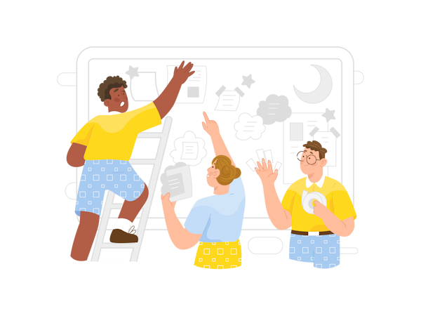 Illustration de personnes travaillant ensemble